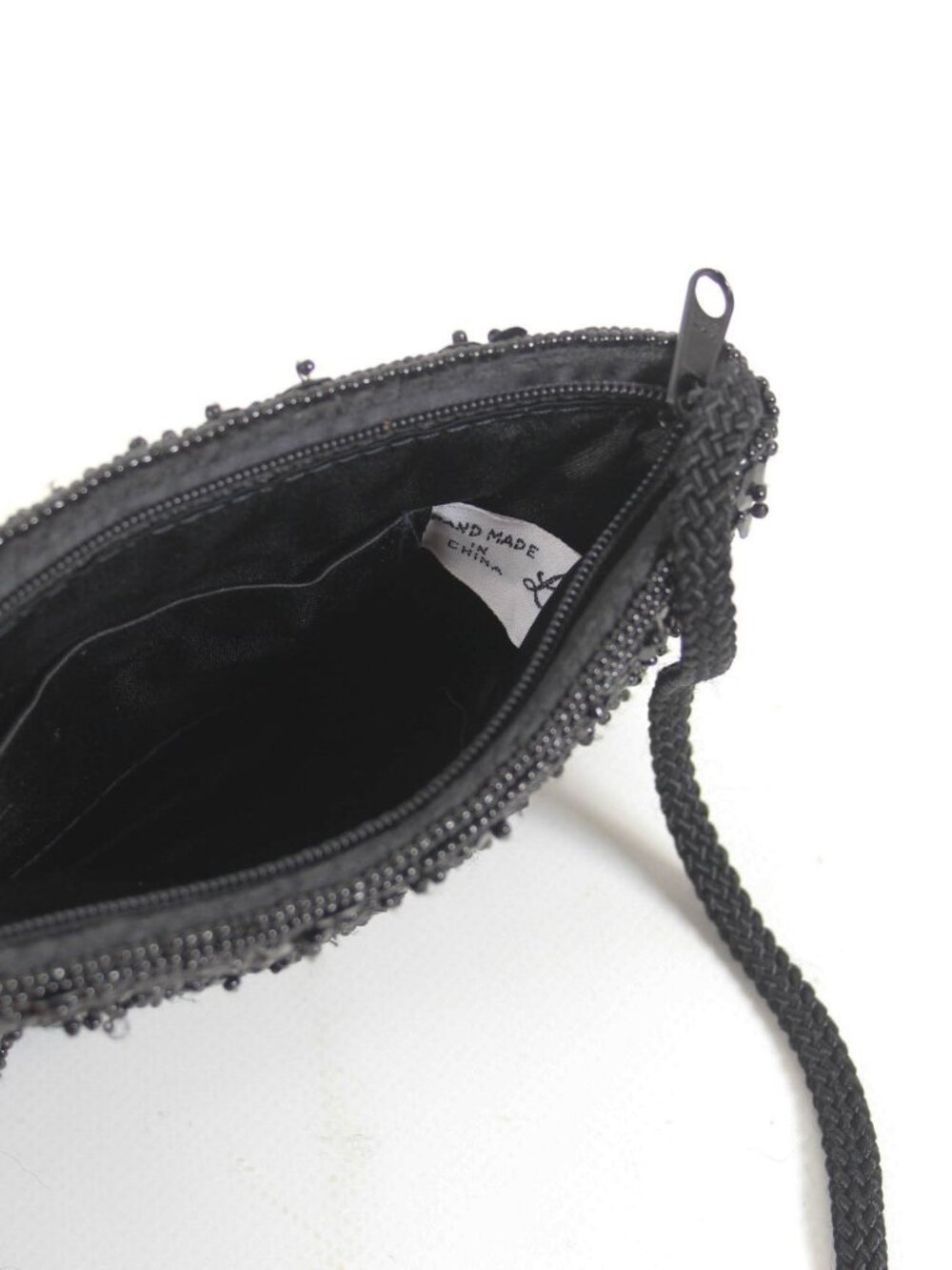 La Regale Black Beaded Sequin Crossbody Evening Bag Vintage - Picture 4 of 8
